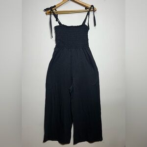 Gap Smocked Sleeveless Wide-leg Jumpsuit